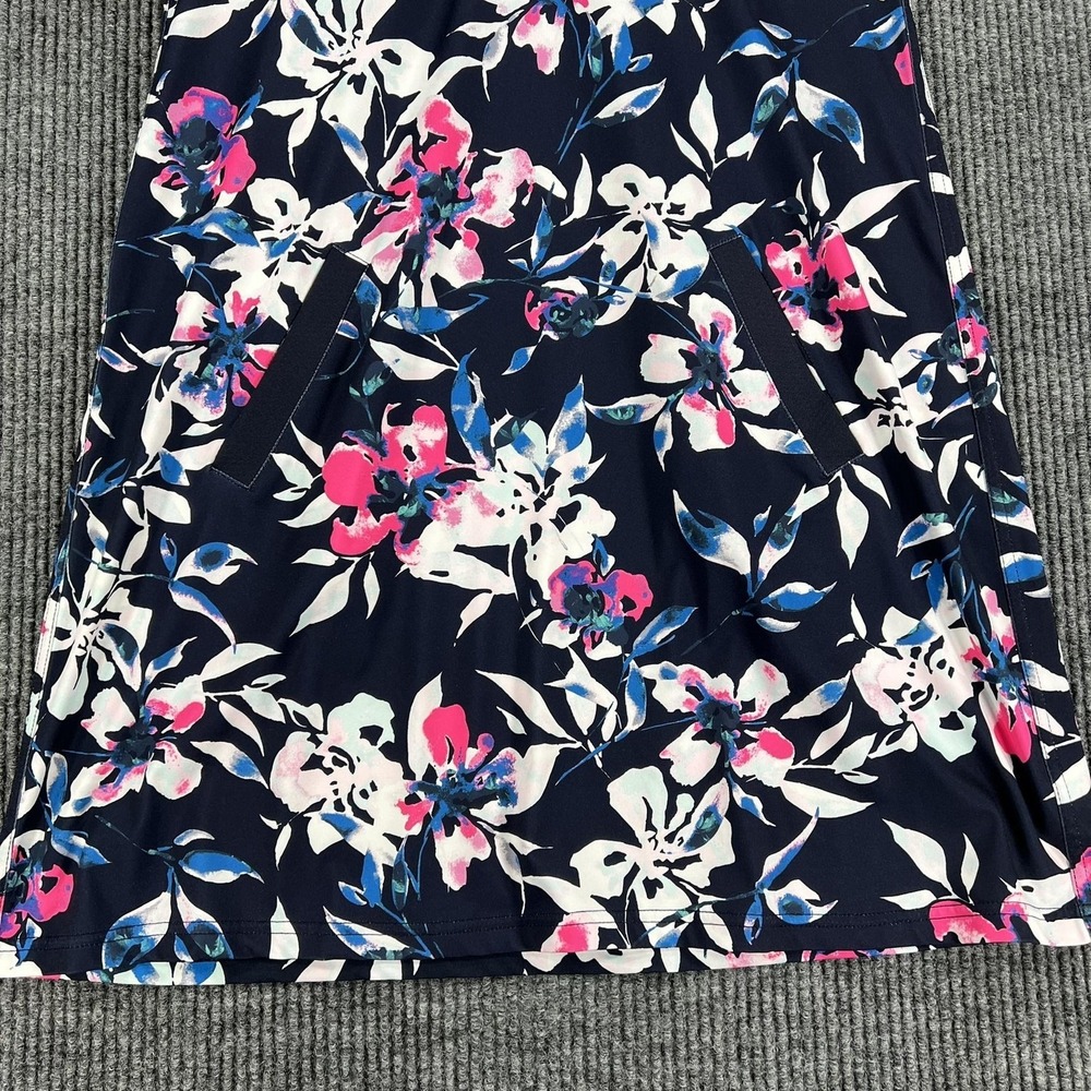 Jofit Navy Floral Sleeveless Polo Dress with Pink & White Accents - Picture 4 of 16